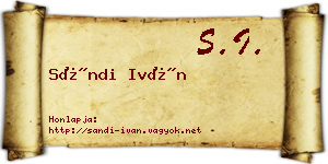 Sándi Iván névjegykártya