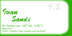 ivan sandi business card